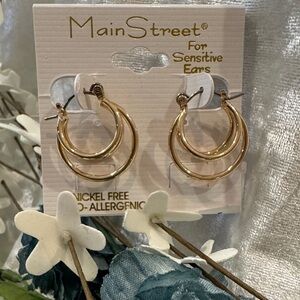 MainStreet Gold Double Hoop Earrings